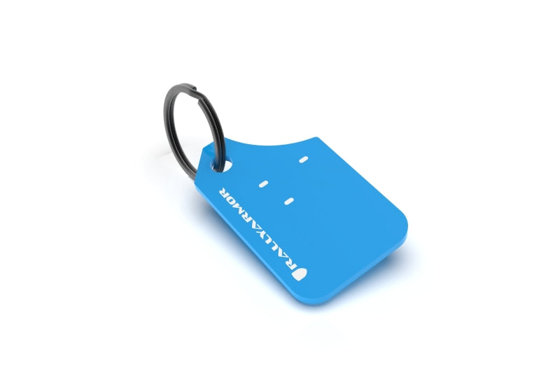 Rally Armor Mini UR Mud Flap Keychain - Blue w/ White Logo-thumbmail-1