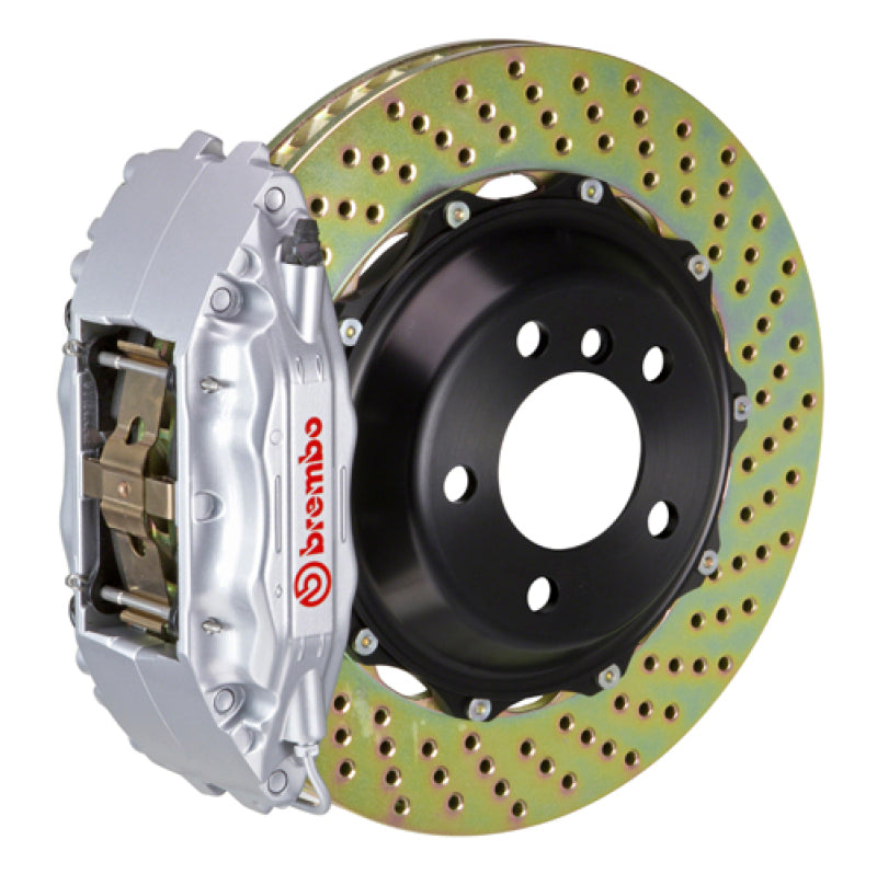 Brembo 05-08 Magnum w/V6 Engine Exc AWD Fr GT BBK 6Pis Cast 355x32 2pc Rotor Drilled-Silver-thumbmail-1
