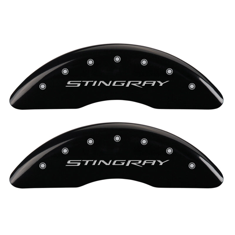 MGP 4 Caliper Covers Engraved Front & Rear Stingray Black finish silver ch-thumbmail-3