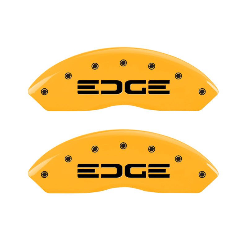 MGP 4 Caliper Covers Engraved Front & Rear Edge Yellow finish black ch-thumbmail-2
