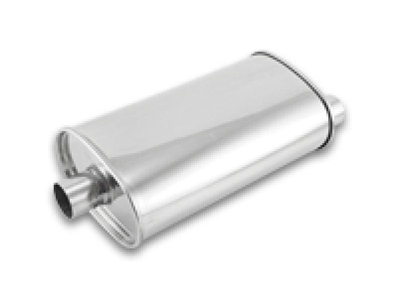 Vibrant StreetPower Oval Muffler - 2in Inlet/Dual Outlet (Center In - Offset Out)-thumbmail-2
