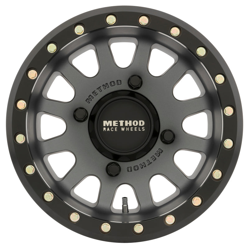 Method MR401 UTV Beadlock 14x7 / 4+3/13mm Offset / 4x156 / 132mm CB Titanium Wheel- Matte Black Ring-thumbmail-2