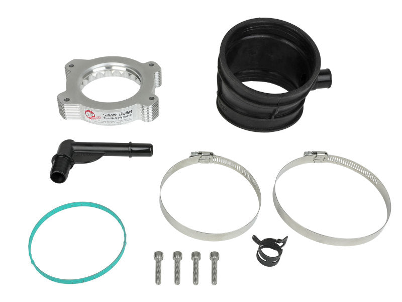 aFe 2020 Vette C8 Silver Bullet Aluminum Throttle Body Spacer Works w/ Factory Intake Only - Silver-thumbmail-14