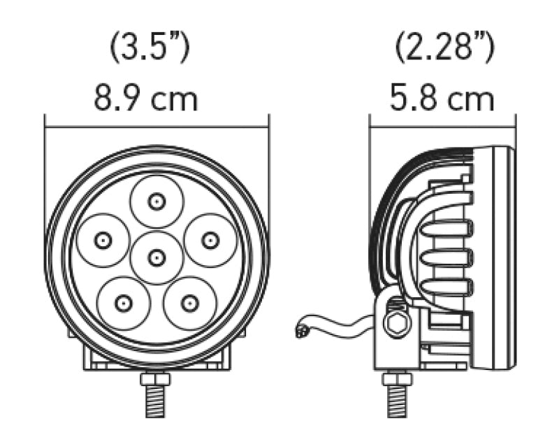 Hella Value Fit 90mm 6 LED Light - PED Off Road Spot Light-thumbmail-5
