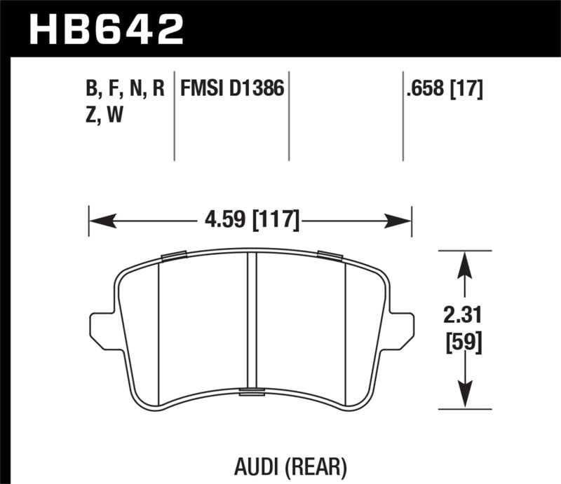Hawk Performance 09-10 Audi A4/Quattro / 08-11 A5 Quattro / 09-11 Q5 Rear Ceramic Street Brake Pads-thumbmail-7
