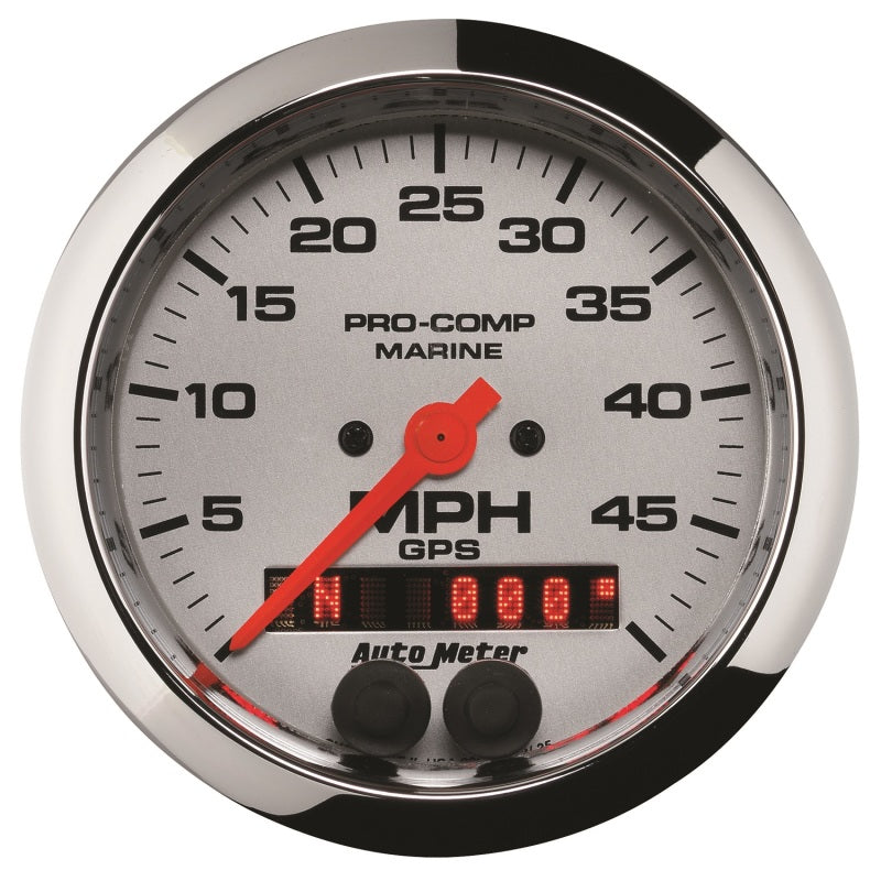 Autometer Marine Chrome Ultra-Lite 3-3/8in 50MPH GPS Speedometer Gauge-thumbmail-2