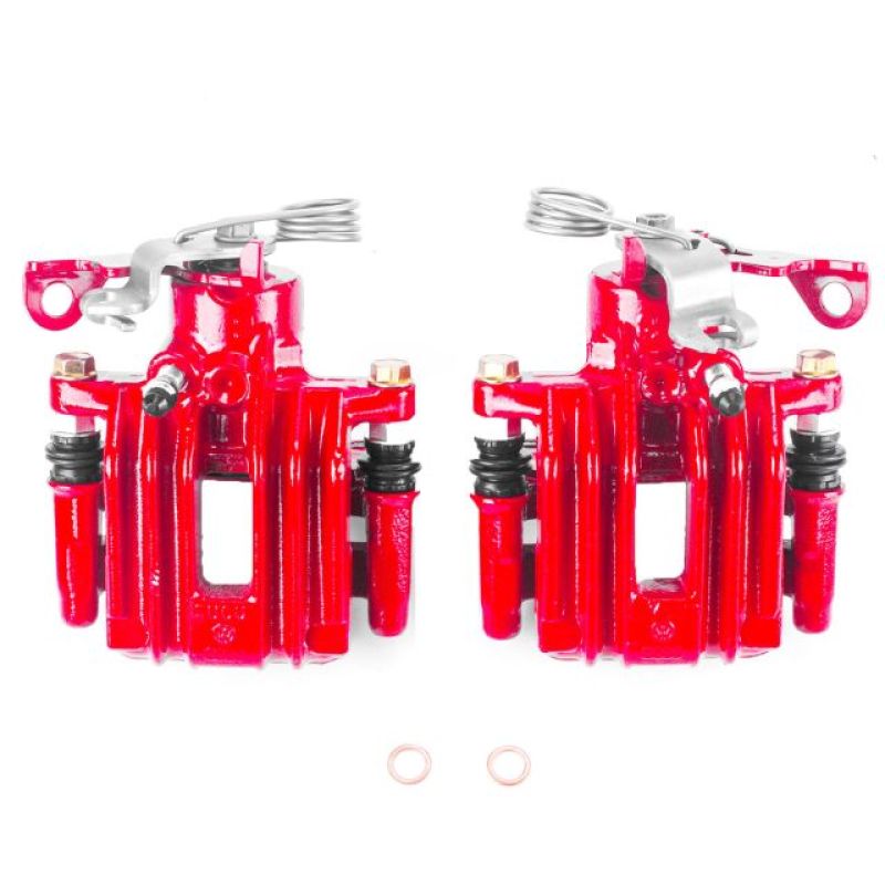 Power Stop 98-01 Audi A4 Rear Red Calipers w/Brackets - Pair-thumbmail-2