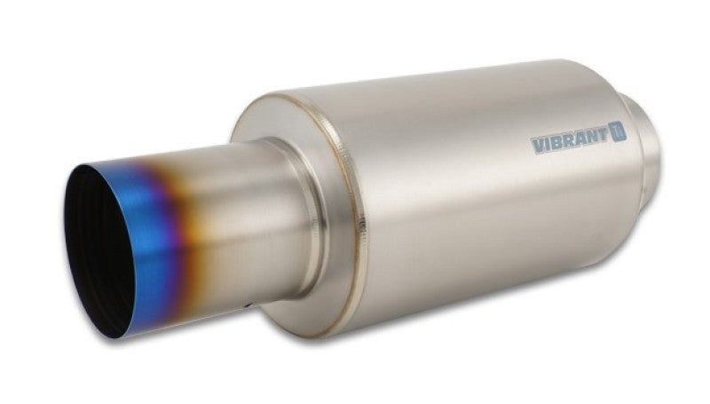 Vibrant Titanium Muffler w/Straight Cut Burnt Tip 4in Inlet / 4in Outlet-thumbmail-2