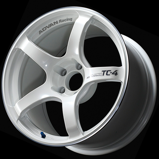Advan TC4 17x9.0 +63 5-114.3 Racing White Metallic & Ring Wheel
