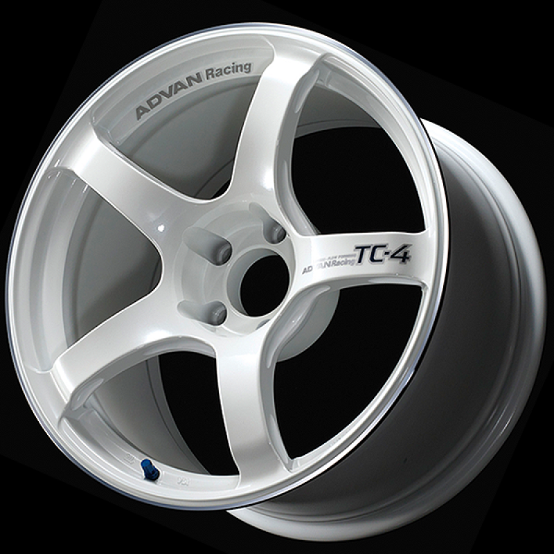 Advan TC4 18x8.5 +45 5-112 Racing White Metallic & Ring Wheel-thumbmail-1