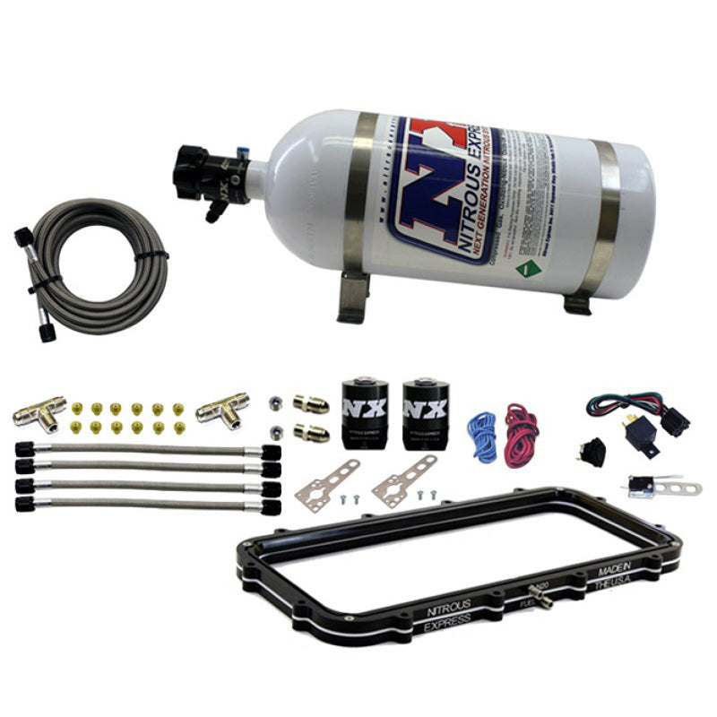 Nitrous Express Holley High Ram Plenum Nitrous Plate Kit w/10lb Bottle-thumbmail-2