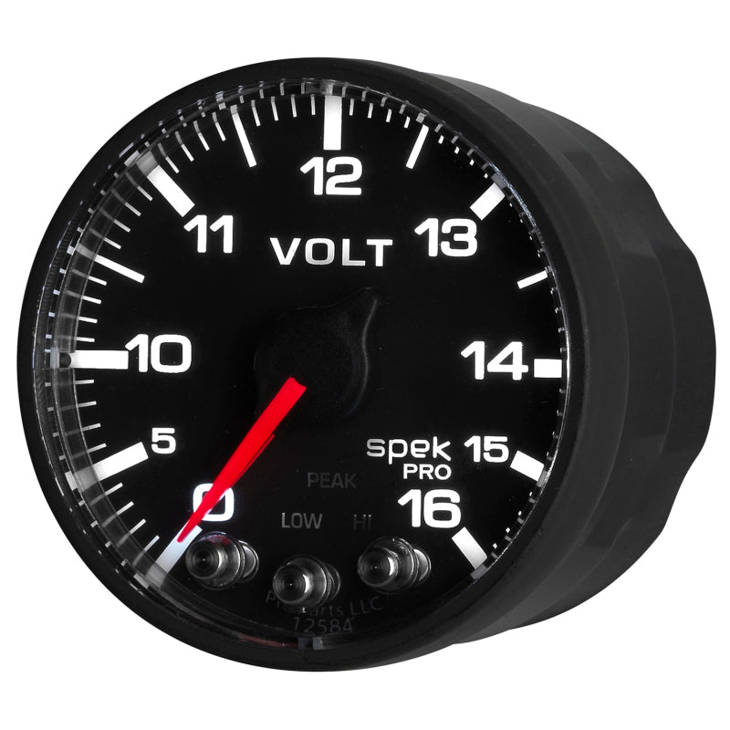 AutoMeter Gauge Voltmeter 2-1/16in. 16V Stepper Motor W/Peak & Warn Blk/Blk Spek-Pro-thumbmail-6