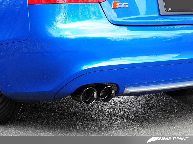 AWE Tuning Audi B8 S5 4.2L Track Edition Exhaust System - Diamond Black Tips-thumbmail-6
