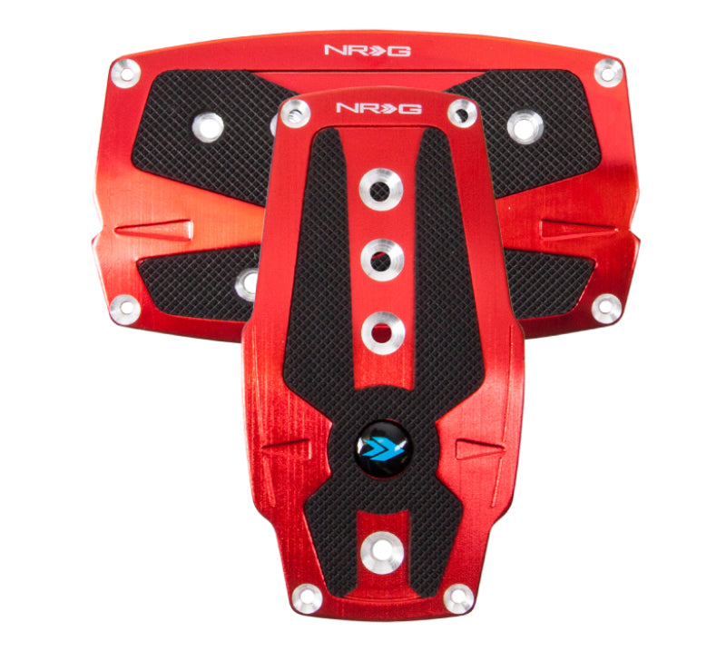 NRG Brushed Aluminum Sport Pedal A/T - Red w/Black Rubber Inserts-thumbmail-2