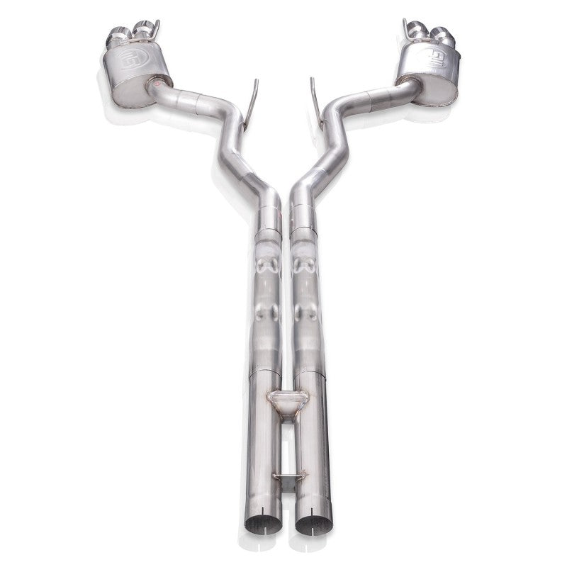 Stainless Works 18+ Ford Mustang GT 3in Legend 304SS Catback w/ H-Pipe Quad Polished Tips (No Valve)-thumbmail-3