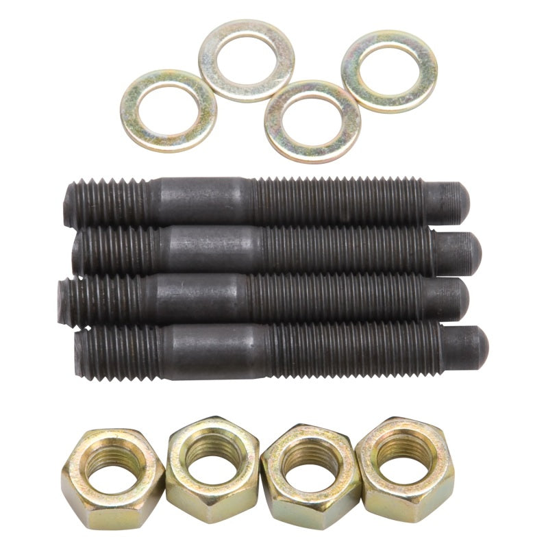 Edelbrock Carburetor Mounting Studs Bullet Nosed Black Oxide Gold Iridite Washers/Nuts Set of 4-thumbmail-2