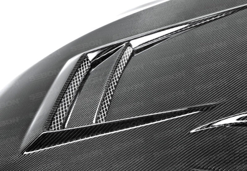 Seibon 08-12 Mitsubishi Lancer Evo X DV-Style Carbon Fiber Hood-thumbmail-5