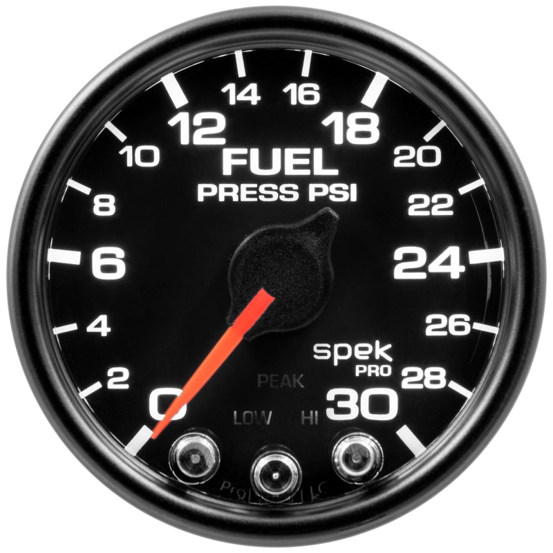 Autometer Spek-Pro Gauge Fuel Press 2 1/16in 30psi Stepper Motor W/Peak & Warn Blk/Blk-thumbmail-2