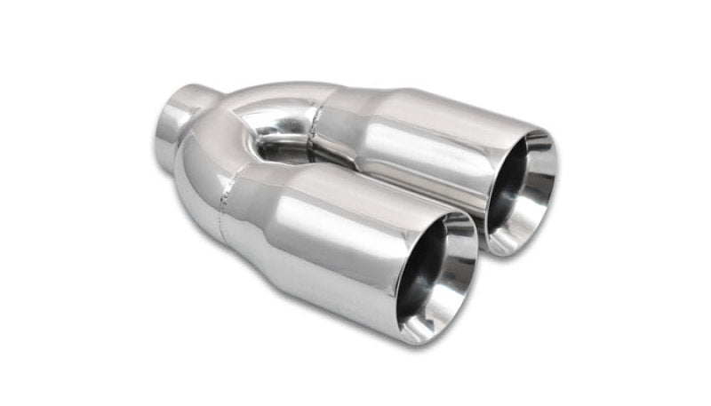 Vibrant 2.5in ID Dual 3.5in OD Round SS Tips (Double Wall, Straight Cut)-thumbmail-2