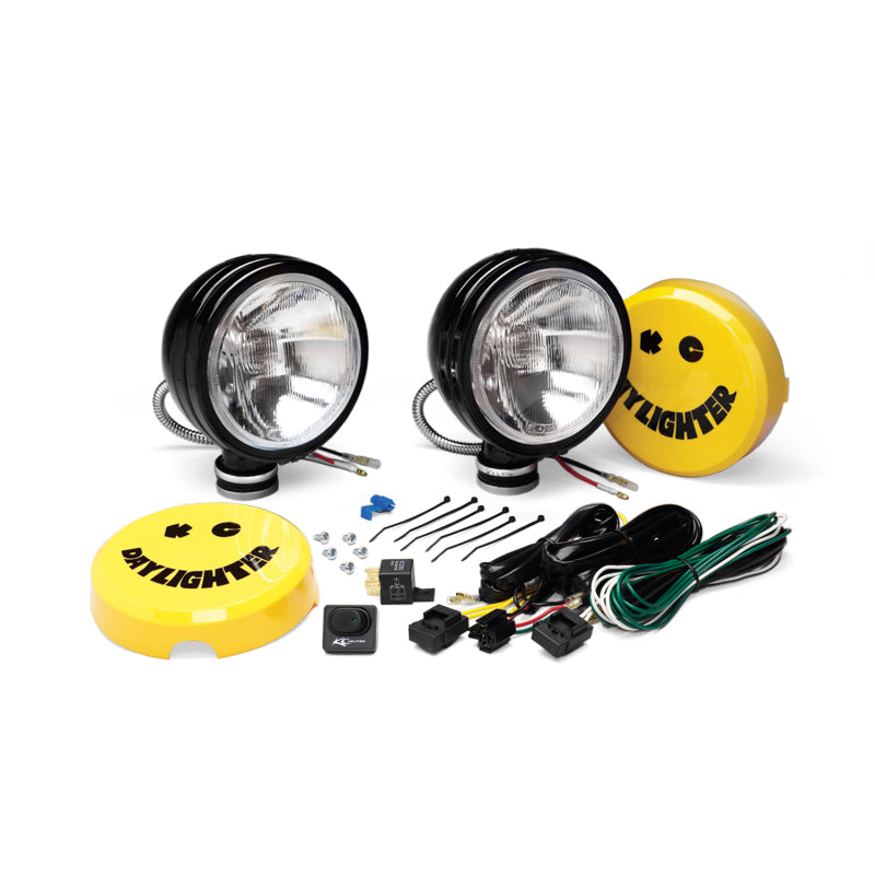 KC HiLiTES Daylighter 6in. Halogen Light 100w Spread Beam (Pair Pack System) - Black SS-thumbmail-2