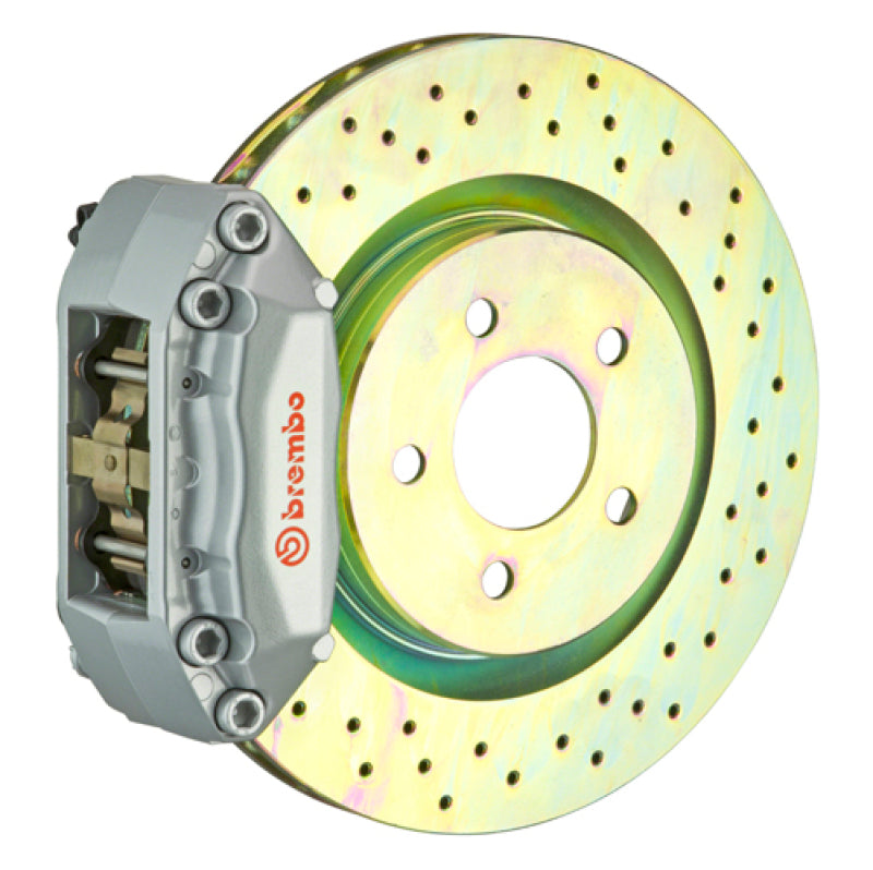 Brembo 04-08 Mazda6/06-08 Fusion Front GT BBK 4 Piston Cast 2pc 330x28 1pc Rotor Drilled-Silver-thumbmail-1