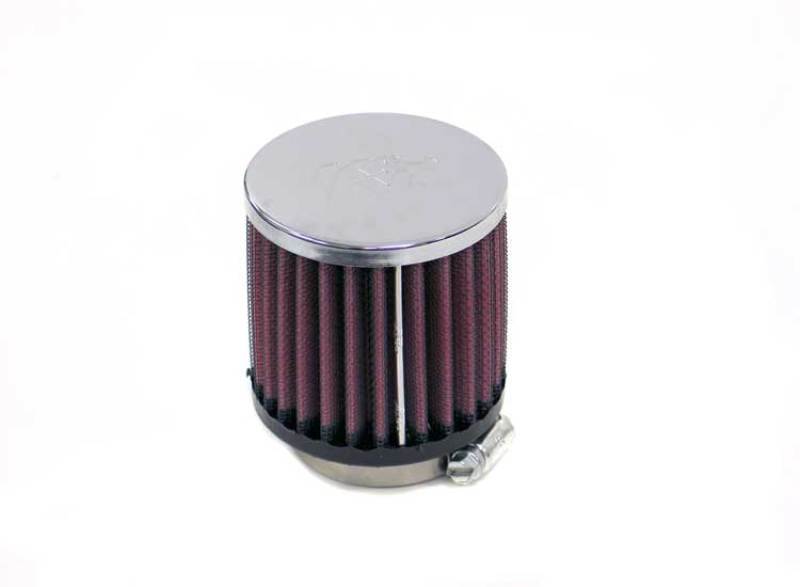 K&N Universal Chrome Filter-Round Straight 2.125in Flg ID x 3in OD x 3in H-thumbmail-1