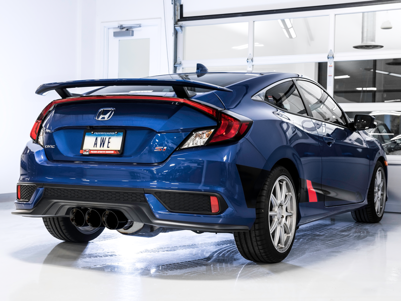 AWE Tuning Honda Civic Si 10th Gen 1.5L Turbo Dual-to-Triple Tip Conversion Kit - Diamond Black Tip-thumbmail-3