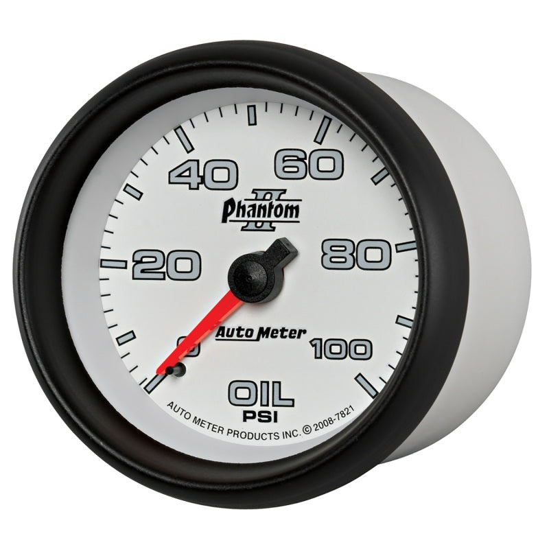 Autometer Phantom II 2-5/8in 100 PSI Mechanical Oil Pressure Gauge-thumbmail-5