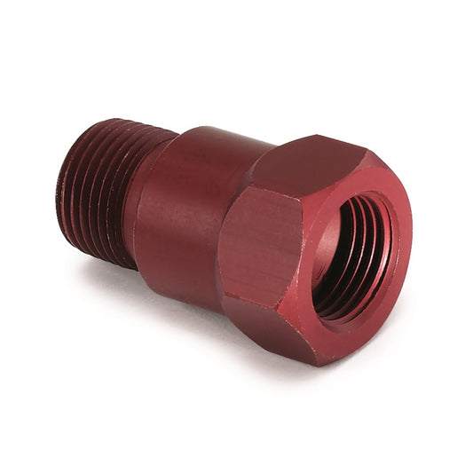 AutoMeter Fitting Adapter 3/8in. NPT Male Aluminum Red For Mech. Temp. Gauge