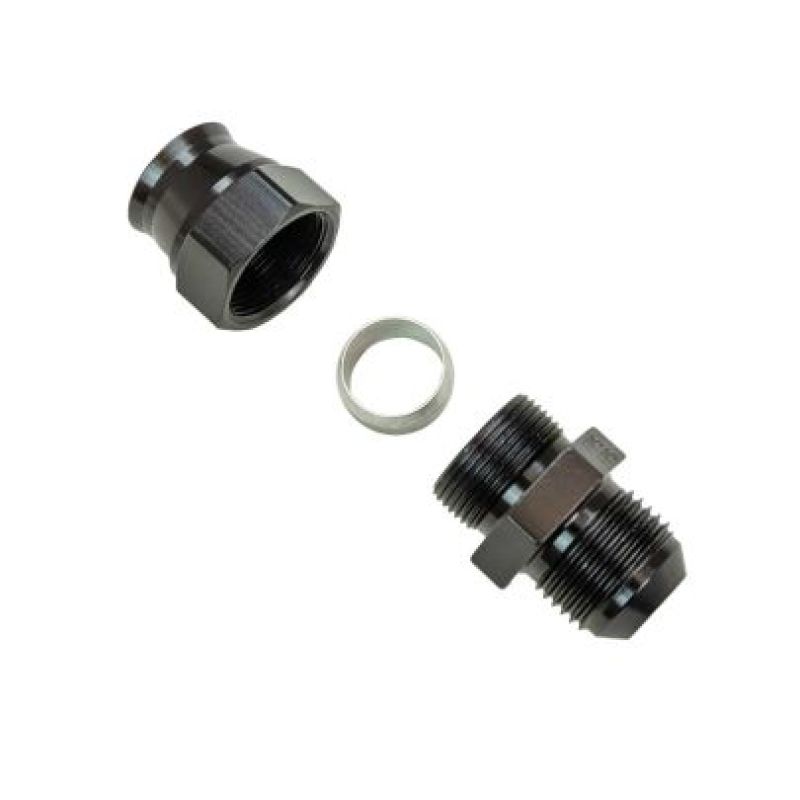 Moroso Aluminum Fitting Adapter 10AN Male to 5/8in Tube Compression - Black-thumbmail-1