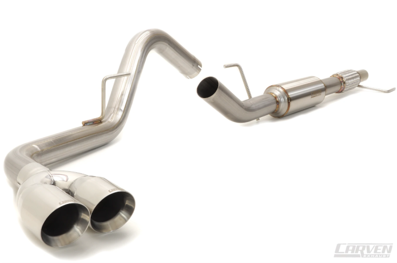 Carven 15-20 Ford F-150 Ecoboost Competitor Series Cat-Back w/TR-Series Muf. & 4in Dual Tip-Polished-thumbmail-3