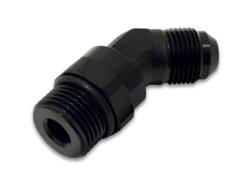 Vibrant -12AN Male to Male -12AN Straight Cut 45 Degree Adapter Fitting - Anodized Black-thumbmail-2