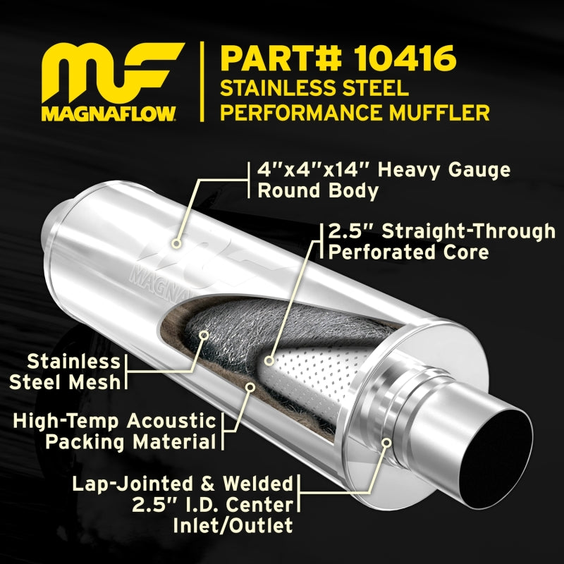 MagnaFlow Muffler Mag SS 14X4X4 2.5X2.5-thumbmail-14