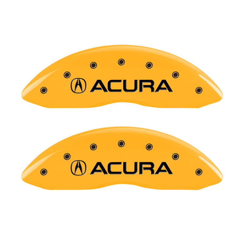 MGP 4 Caliper Covers Engraved Front & Rear Acura Yellow Finish Black Char 2017 Acura ILX-thumbmail-2