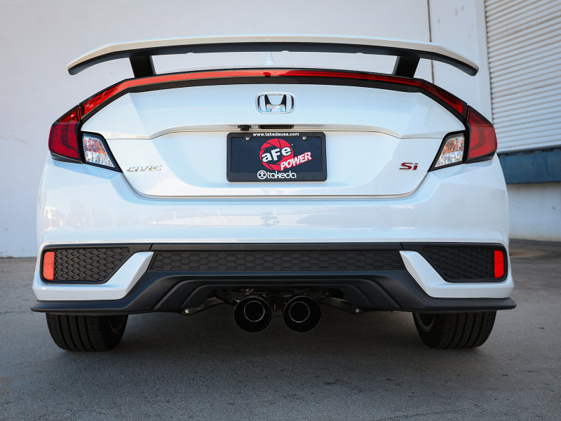 aFe Takeda 2.5in 304SS Cat-Back Exhaust System 17-20 Honda Civic SI Coupe L4-1.5L (t) - Black Tip-thumbmail-4