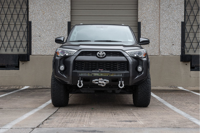 Road Armor 14-21 Toyota 4Runner Stealth Fr Low Profile Hidden Winch Bumper w/30in Single Row Light-thumbmail-1