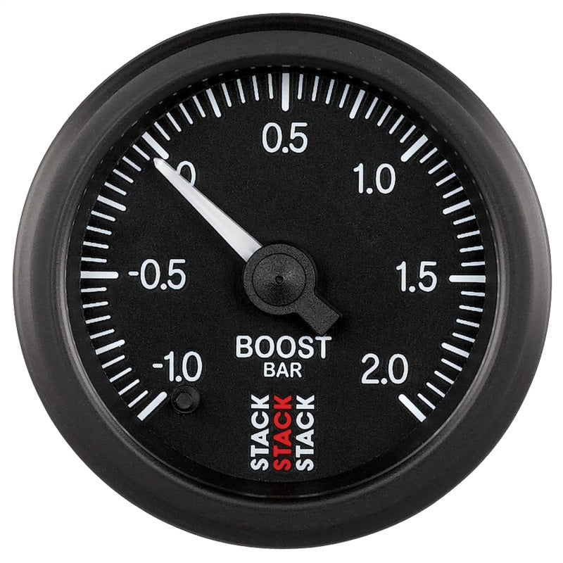 Autometer Stack 52mm -1 to +2 Bar (Incl T-Fitting) Pro Stepper Motor Boost Pressure Gauge - Black-thumbmail-1