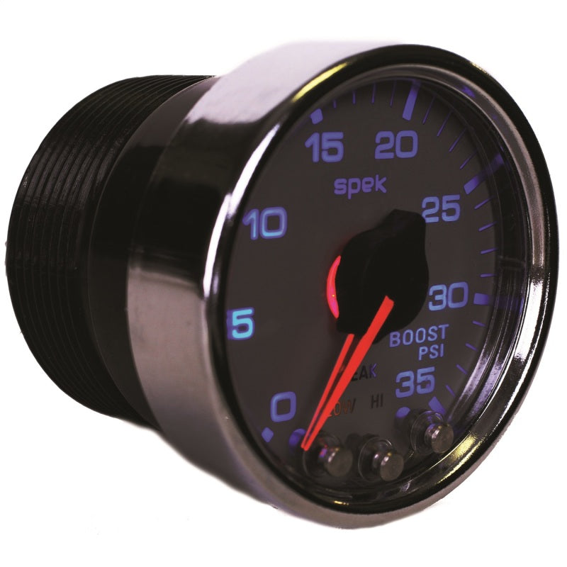 Autometer Spek-Pro Gauge Boost 2 1/16in 35psi Stepper Motor W/Peak & Warn Silver/Chrome-thumbmail-2