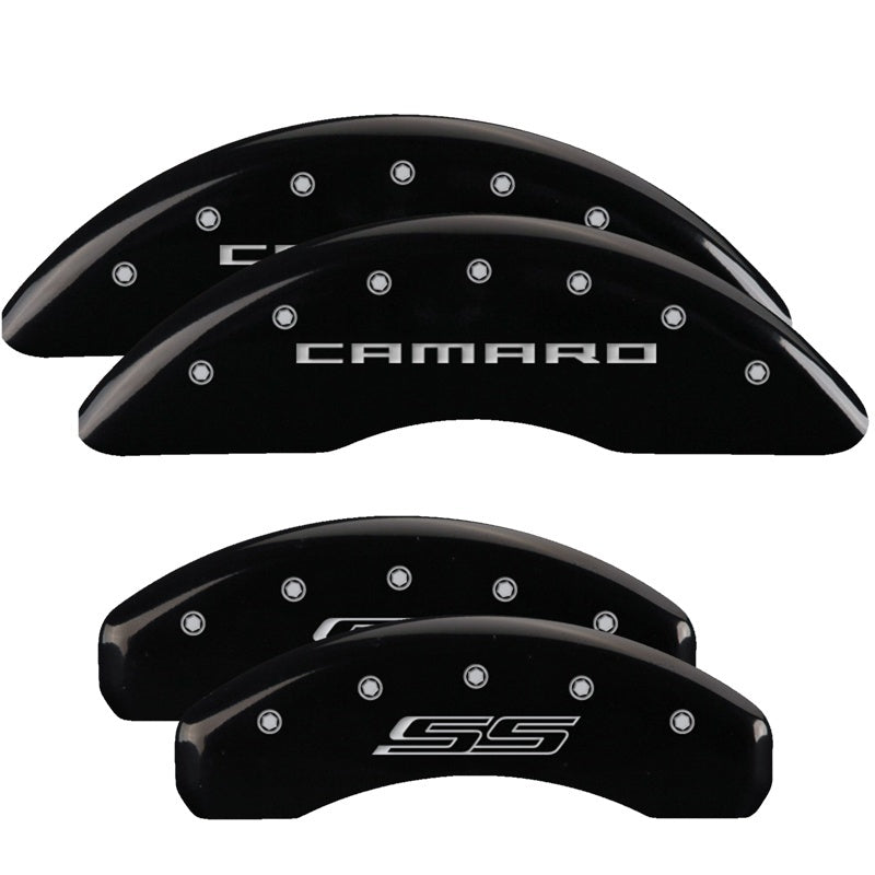 MGP 4 Caliper Covers Engraved Front Gen 5/Camaro Engraved Rear Gen 5/SS Black finish silver ch-thumbmail-3