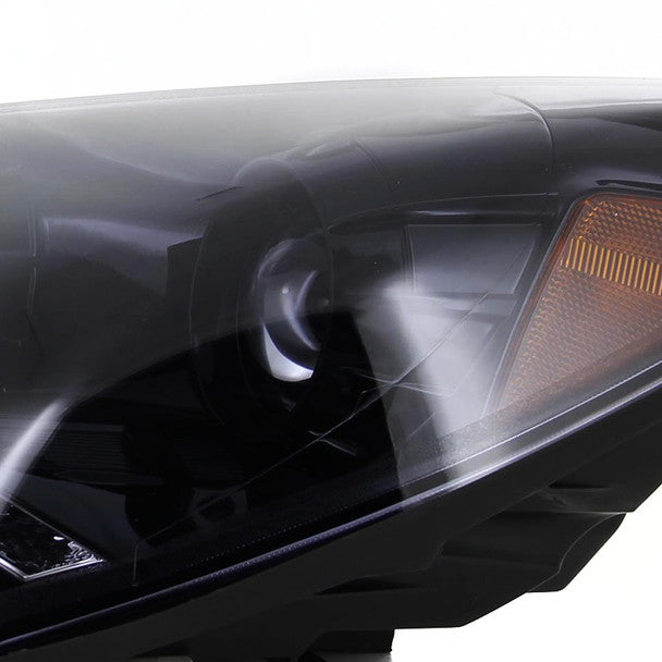 Spec D 2010-2012 Hyundai Genesis Coupe R8 Style LED Strip Projector Headlights (Glossy Black Housing/Smoke Lens)-thumbmail-2