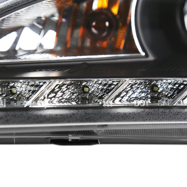 Spec D 2010-2012 Hyundai Genesis Coupe Projector Headlights w/ SMD LED Light Strip (Matte Black Housing/Clear Lens)