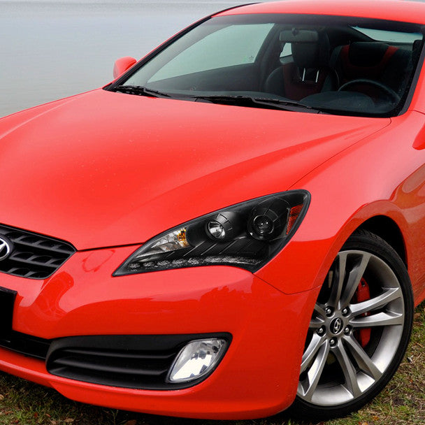 Spec D 2010-2012 Hyundai Genesis Coupe Projector Headlights w/ SMD LED Light Strip (Matte Black Housing/Clear Lens)-thumbmail-9