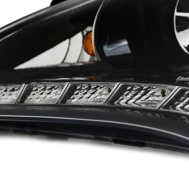 Spec D 2010-2012 Hyundai Genesis Coupe Projector Headlights w/ SMD LED Light Strip (Jet Black Housing/Clear Lens)-thumbmail-10