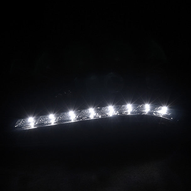 Spec D 2010-2012 Hyundai Genesis Coupe R8 Style LED Strip Projector Headlights (Glossy Black Housing/Smoke Lens)-thumbmail-5