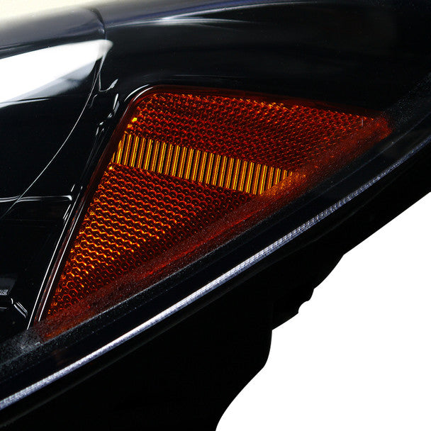 Spec D 2010-2012 Hyundai Genesis Coupe R8 Style LED Strip Projector Headlights (Glossy Black Housing/Smoke Lens)