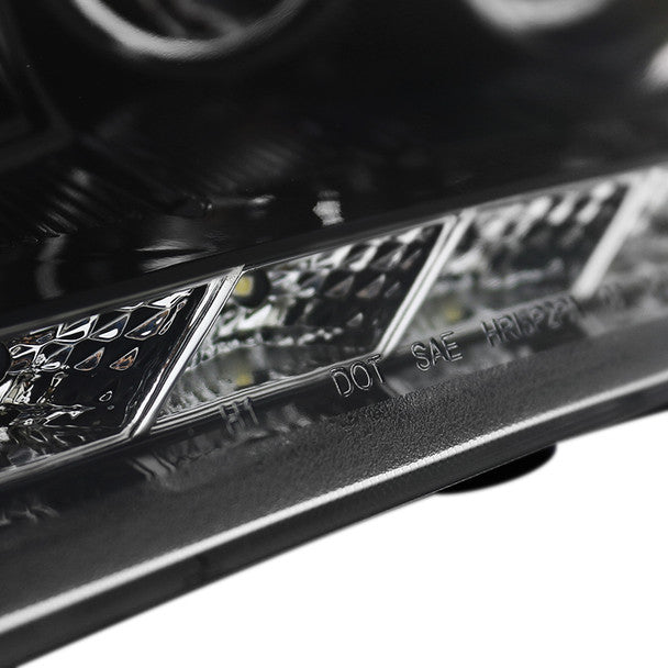 Spec D 2010-2012 Hyundai Genesis Coupe Projector Headlights w/ SMD LED Light Strip (Jet Black Housing/Clear Lens)