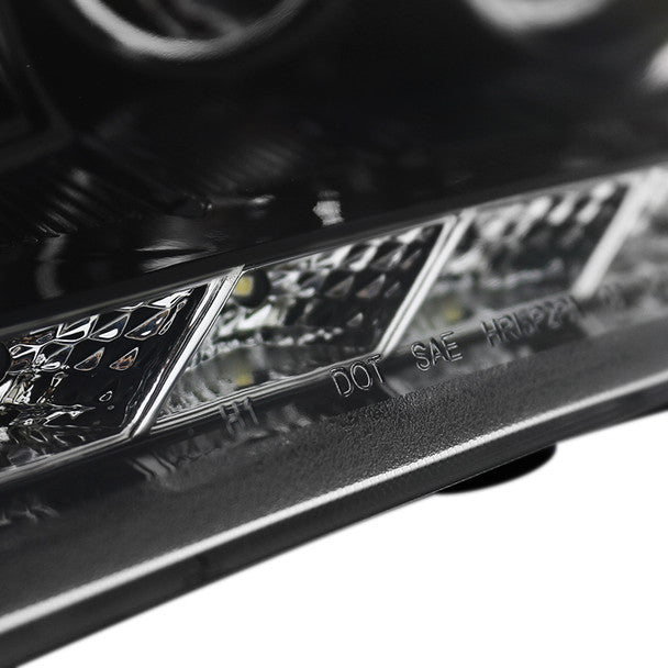 Spec D 2010-2012 Hyundai Genesis Coupe Projector Headlights w/ SMD LED Light Strip (Jet Black Housing/Clear Lens)-thumbmail-2