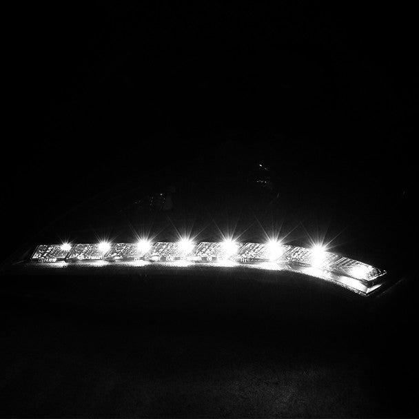 Spec D 2010-2012 Hyundai Genesis Coupe Projector Headlights w/ SMD LED Light Strip (Matte Black Housing/Clear Lens)-thumbmail-2