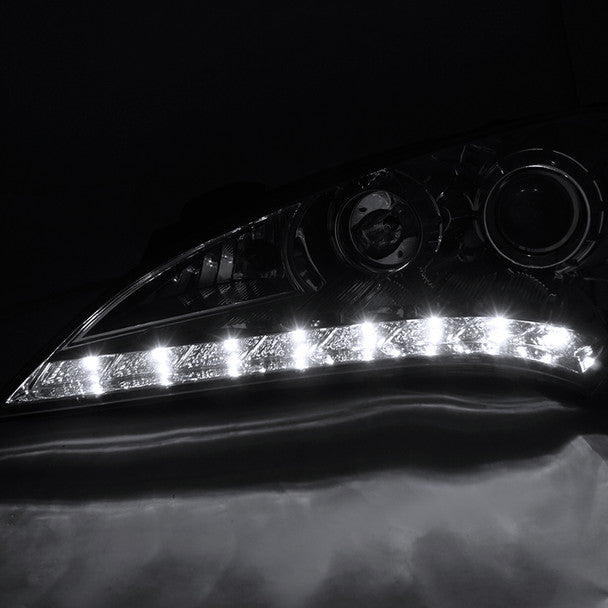 Spec D 2010-2012 Hyundai Genesis Coupe Projector Headlights w/ SMD LED Light Strip (Chrome Housing/Clear Lens)-thumbmail-6