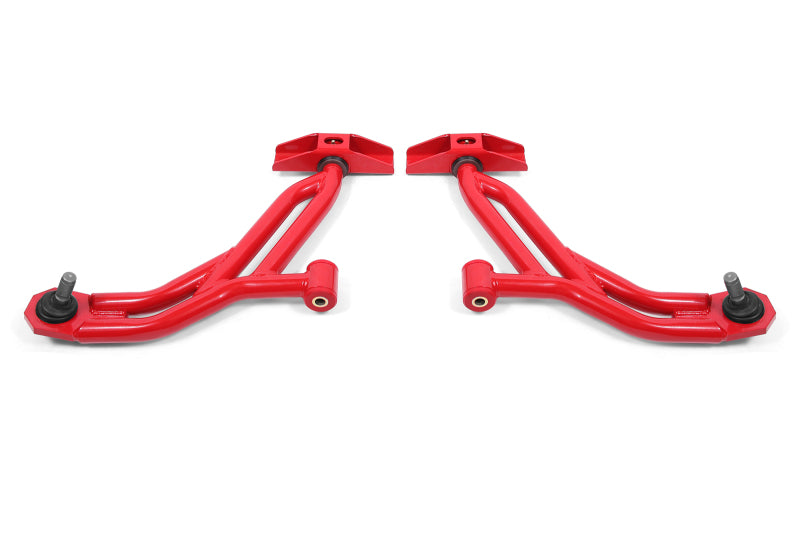 BMR 10-14 Ford Mustang Adj. Lower A-Arms Delrin/Rod End w/ 19mm STD. Ball Joint - Red-thumbmail-2